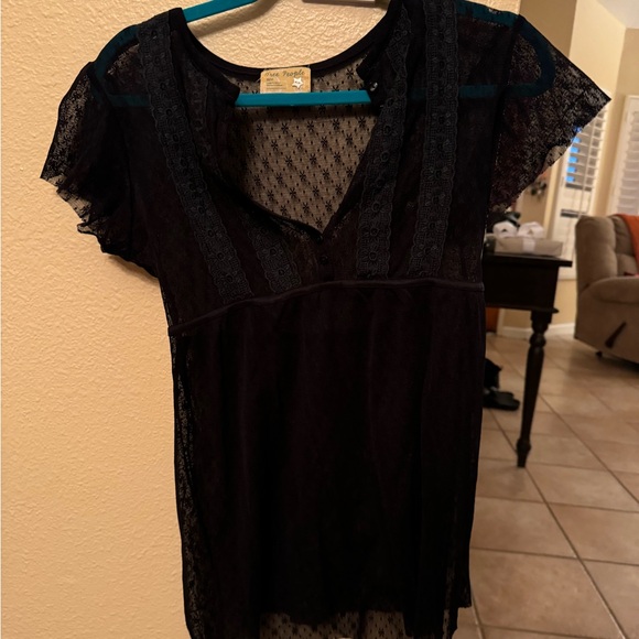 Free People Black Mesh Shirt - Picture 5 of 5